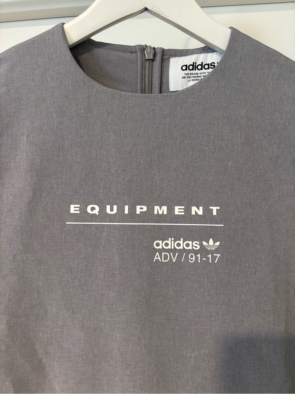 Adidas Gray Crew Pullover with Green Accent - Picture 2 of 11